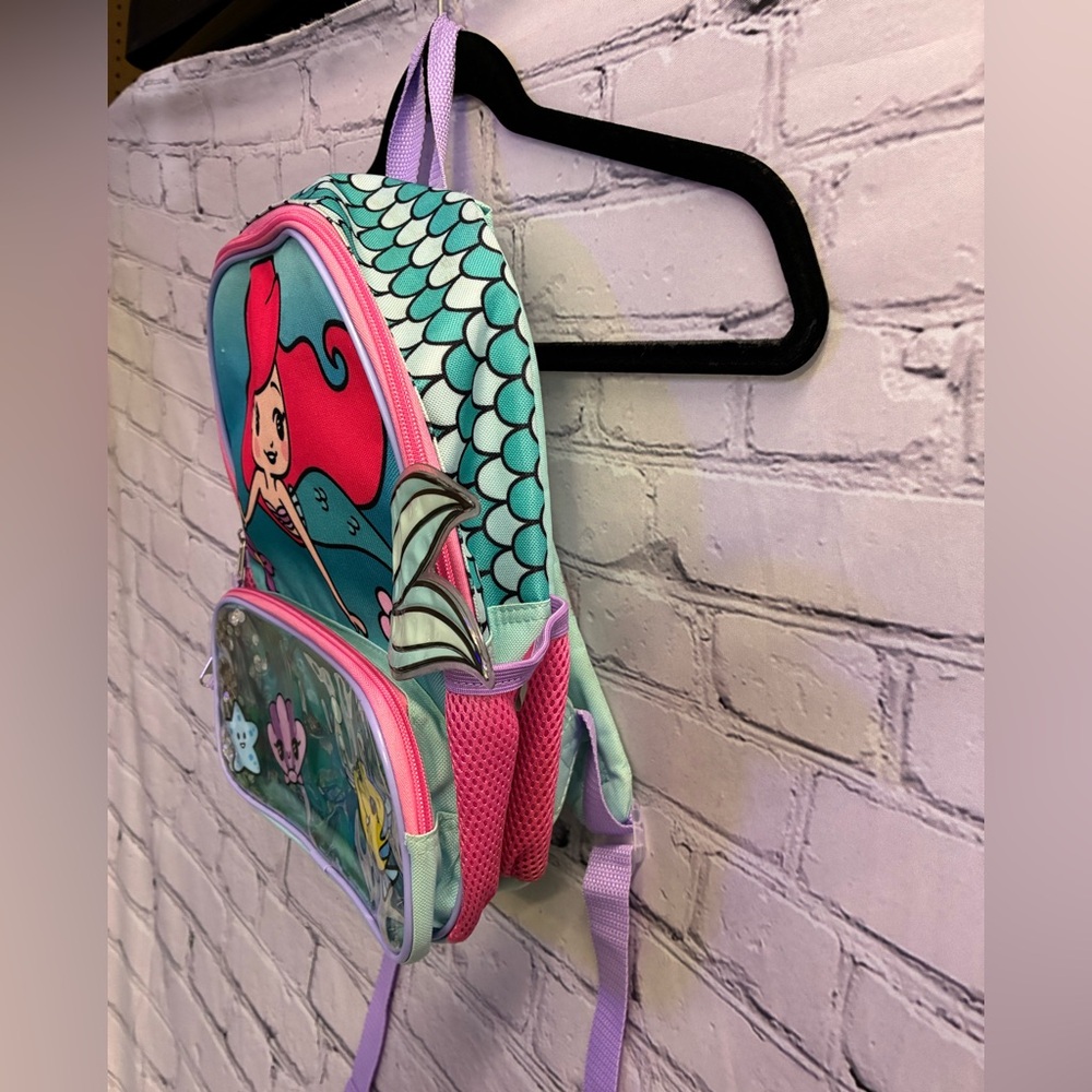 Disney Princess Ariel Bioworld Kids 3D Tail 12" Backpack The Little Mermaid GUC - Picture 4 of 16